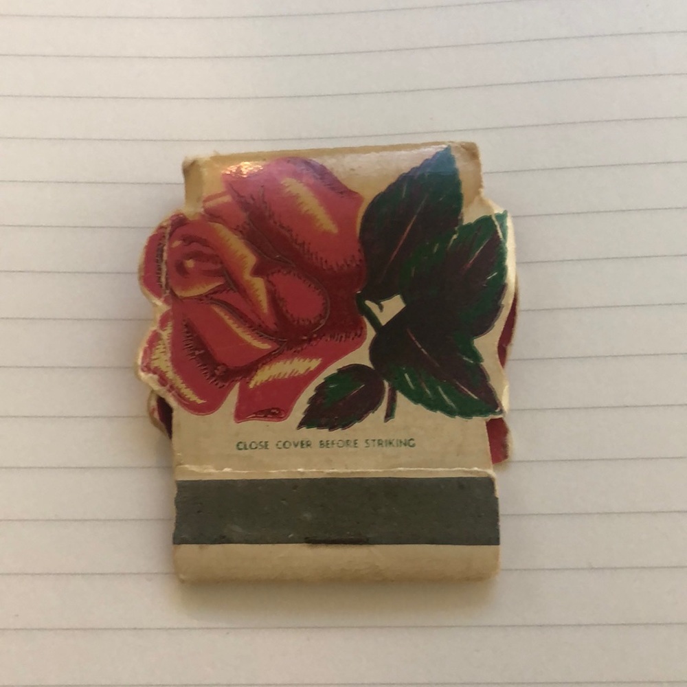 Vintage rose matchbook
